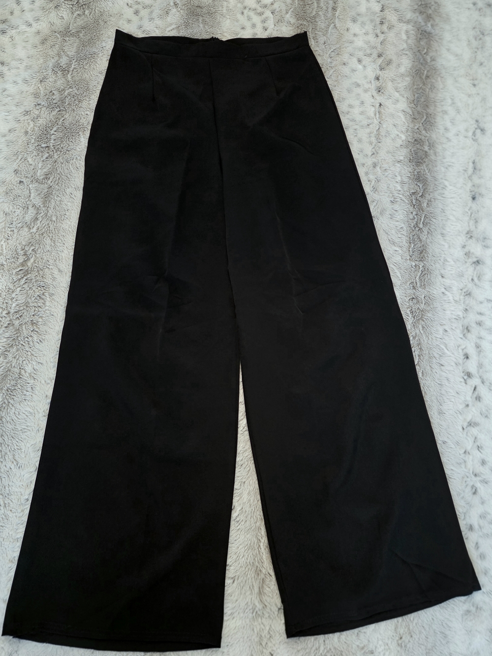 NEW -Boohoo Black Wide-Leg High-Waist Trousers -10 - Picture 2 of 7